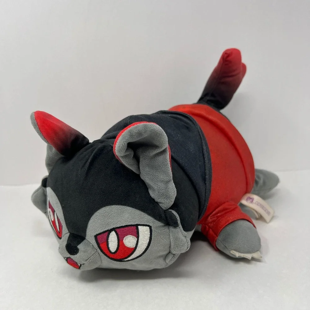 Aphmau MeeMeows Ultima Aaron Cat Plush 11 Inch Red Black Mystery Catface Wolf